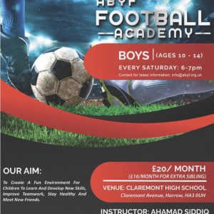 ABYF Football Academy - Harrow London 10-14 Football Sessions
